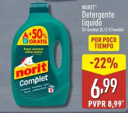 ALDI NORIT Detergente líquido oferta