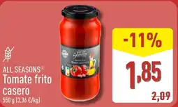 ALDI ALL SEASONS Tomate frito casero oferta