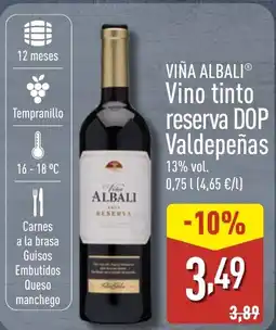ALDI VIÑA ALBALI Vino tinto reserva DOP Valdepeñas oferta