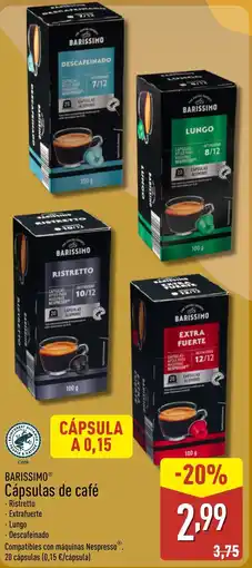 ALDI BARISSIMO Cápsulas de café oferta