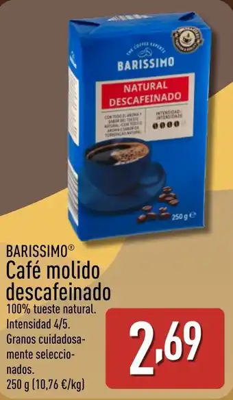 BARISSIMO Café molido descafeinado