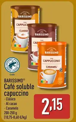 ALDI BARISSIMO Café soluble capuccino oferta