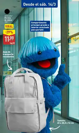 ALDI LIVE IN STYLE Mochila de cabina oferta