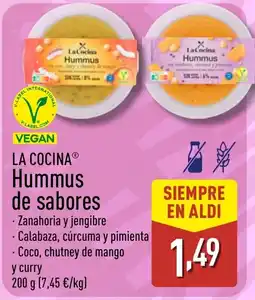 ALDI LA COCINA Hummus de sabores oferta