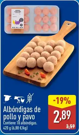 ALDI Albóndigas de pollo y pavo oferta
