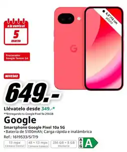 MediaMarkt GOOGLE Smartphone Google Pixel 10a 5G oferta