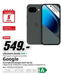 MediaMarkt GOOGLE Smartphone Google Pixel 10a 5G oferta