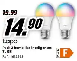 MediaMarkt TAPO Pack 2 bombillas inteligentes TL13E oferta