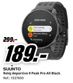 MediaMarkt SUUNTO Reloj deportivo 9 Peak Pro All Black oferta