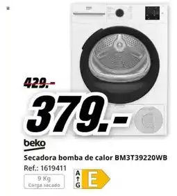 MediaMarkt BEKO Secadora bomba de calor BM3T39220WB oferta