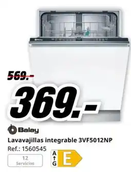 MediaMarkt BALAY Lavavajillas integrable 3VF5012NP oferta