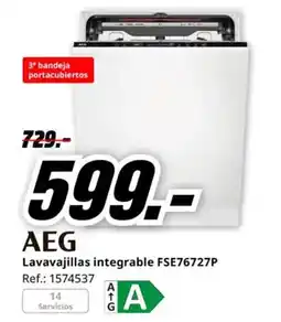 MediaMarkt AEG Lavavajillas integrable FSE76727P oferta