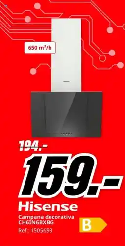 MediaMarkt HISENSE Campana decorativa CH6IN6BXBG oferta