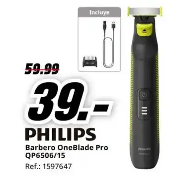 MediaMarkt PHILIPS Barbero OneBlade Pro QP6506/15 oferta