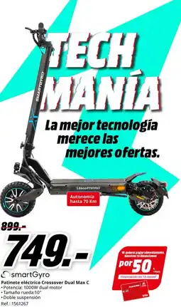 MediaMarkt SMARTGYRO Patinete eléctrico Crossover Dual Max C oferta