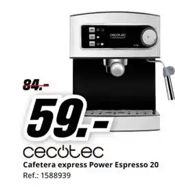 MediaMarkt CECOTEC Cafetera express Power Espresso 20 oferta