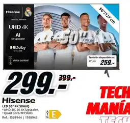 MediaMarkt HISENSE Led 50" 4k 50a6q oferta