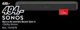 MediaMarkt SONOS Barra de sonido Beam Gen 2 oferta