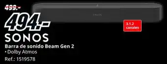 MediaMarkt SONOS Barra de sonido Beam Gen 2 oferta