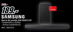 MediaMarkt SAMSUNG Barra de sonido HW-B66CF/ZF oferta