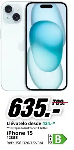 MediaMarkt iPhone 15 oferta