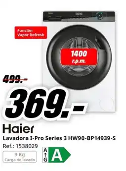 MediaMarkt HAIER Lavadora I-Pro Series 3 HW90-BP14939-S oferta