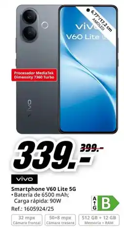 MediaMarkt VIVO Smartphone V60 Lite 5G oferta