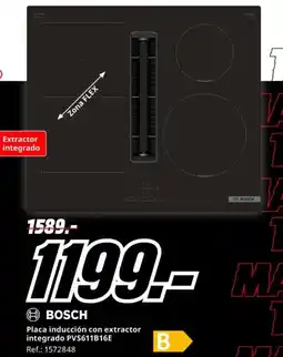 MediaMarkt BOSCH Placa inducción con extractor integrado PVS611B16E oferta