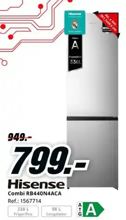 MediaMarkt HISENSE Combi RB440N4ACA oferta