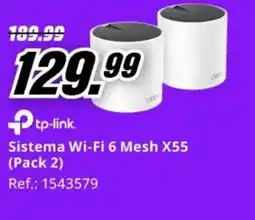 MediaMarkt TP-LINK Sistema Wi-Fi 6 Mesh X55 (Pack 2) oferta