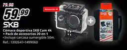 MediaMarkt SK8 Cámara deportiva SK8 Cam 4k + Pack de accesorios 20 en 1 oferta