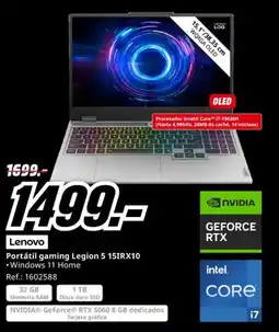 MediaMarkt LENOVO Portátil gaming Legion 5 15IRX10 oferta