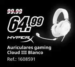 MediaMarkt HYPER Auriculares gaming Cloud III Blanco oferta