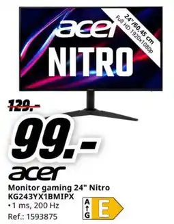 MediaMarkt ACER Monitor gaming 24" Nitro KG243YX1BMIPX oferta