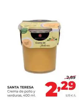 Alimerka SANTA TERESA Crema de pollo y verduras oferta