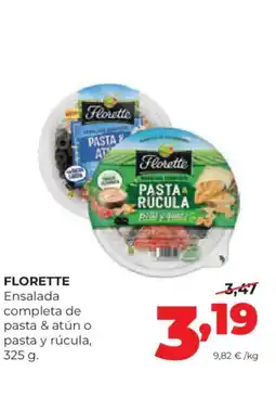 Alimerka FLORETTE Ensalada completa de pasta & atún o pasta y rúcula, oferta