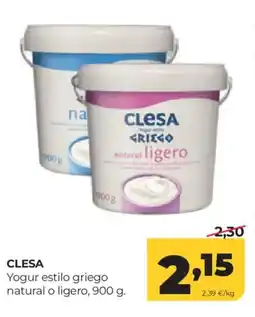 Alimerka CLESA Yogur estilo griego natural o ligero oferta