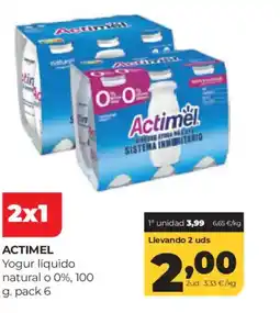 Alimerka ACTIMEL Yogur líquido natural o 0%, oferta