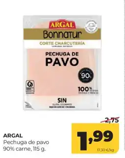 Alimerka ARGAL Pechuga de pavo 90% carne oferta