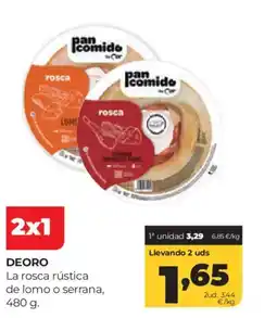 Alimerka DEORO La rosca rústica de lomo o serrana, oferta