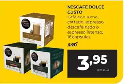 Alimerka NESCAFÉ DOLCE GUSTO Café con leche, cortado, espresso descafeinado o espresso intenso, 16 capsulas oferta