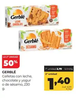Alimerka GERBLÉ Galletas con leche, chocolate y yogur o de sésamo oferta