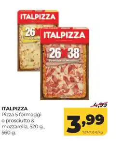 Alimerka ITALPIZZA Pizza 5 formaggi o prosciutto & mozzarella oferta