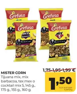 Alimerka MISTER CORN Tijuana mix, mix barbacoa, tex mex o cocktail mix 5 oferta