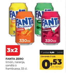 Alimerka FANTA ZERO limón, naranja, sandía o frambuesa oferta
