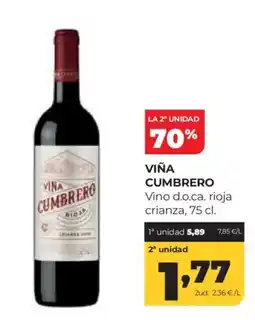 Alimerka VIÑA CUMBRERO Vino d.o.ca. rioja crianza oferta