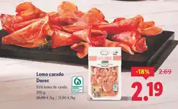 Lidl Lomo curado Duroc oferta
