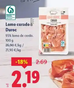 Lidl Lomo curado Duroc oferta