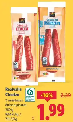 Lidl REALVALLE Chorizo oferta