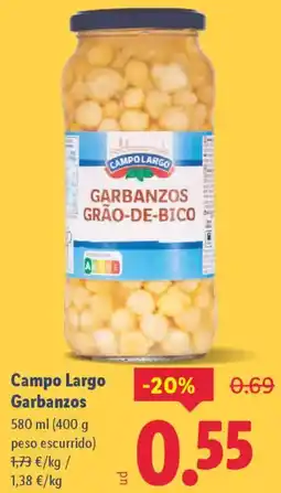 Lidl CAMPO LARGO Garbanzos oferta